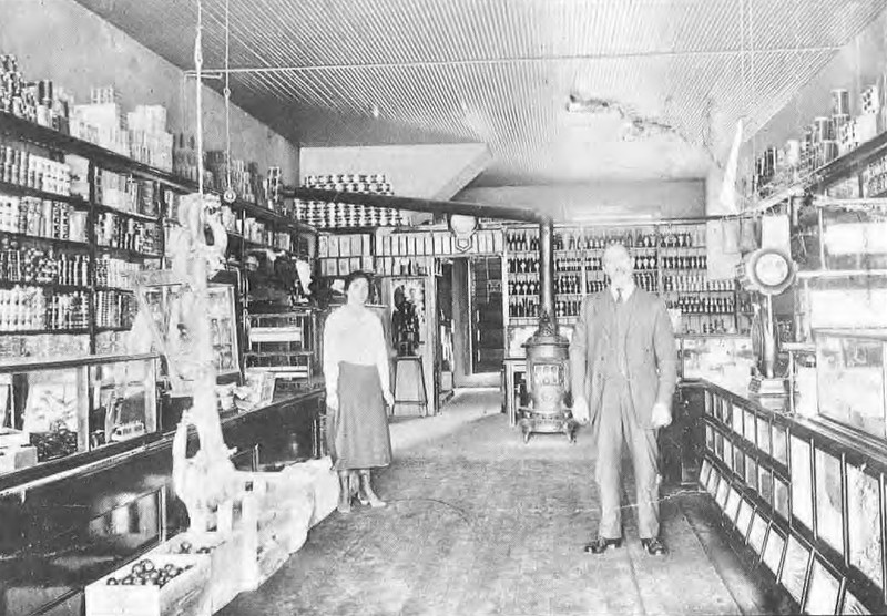 Historic photo on interior of Stanges Grocery, date unknown, from NRHP nomination (Parris 2012)