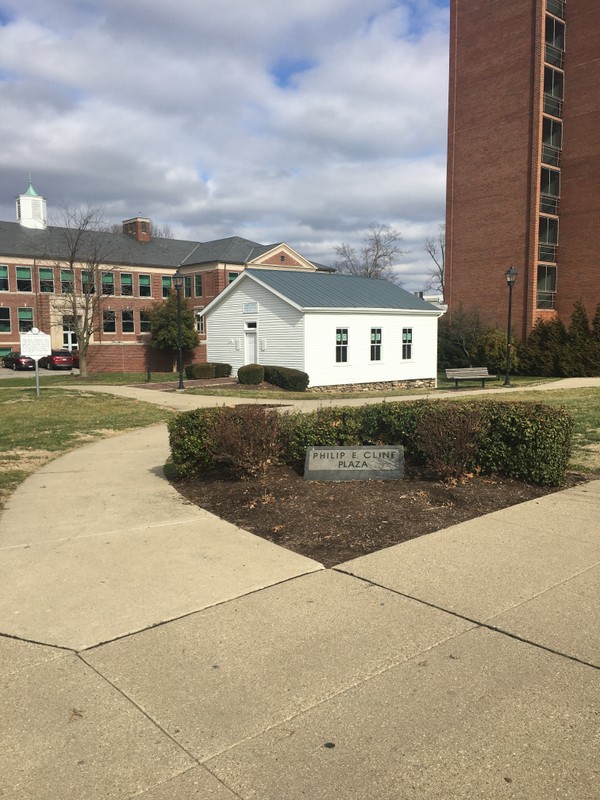 The school sits in the Philip C. Cline Plaza, named after a donor who helped fund the creation of the museum.