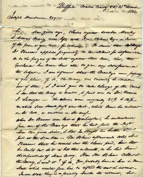 1846 letters mailed to a Washington, PA attorney from Naret regarding legal matters