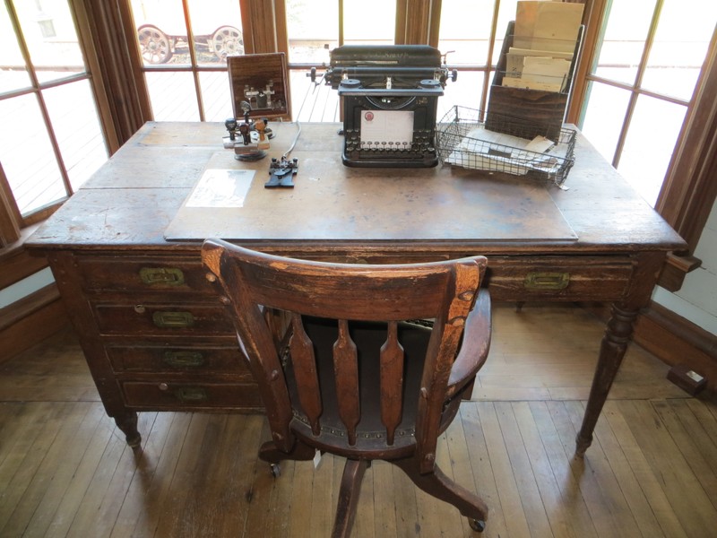 Station Agent's desk and bay window, where they could look out for incoming trains