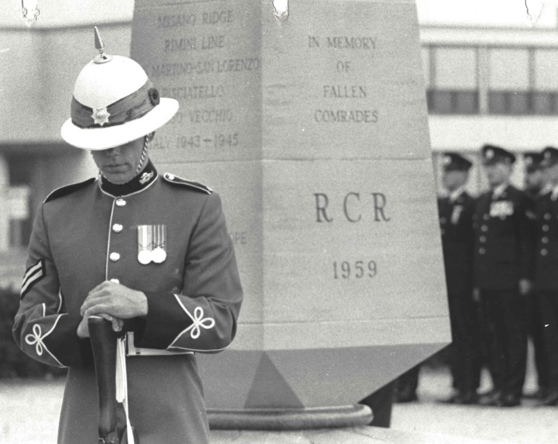 Standing Guard at the Regimental Memorial