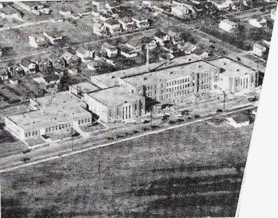 Aerial view of the nearly completed HEHS, 1939