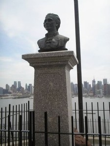 Photograph of Alexander Hamilton's bust. 