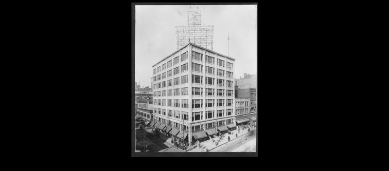 1928 photo of the Palace Clothing Company Building in Kansas City