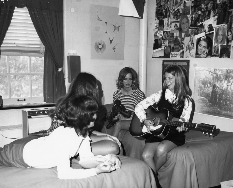 Students in a Nanticoke dorm room, circa 1970s