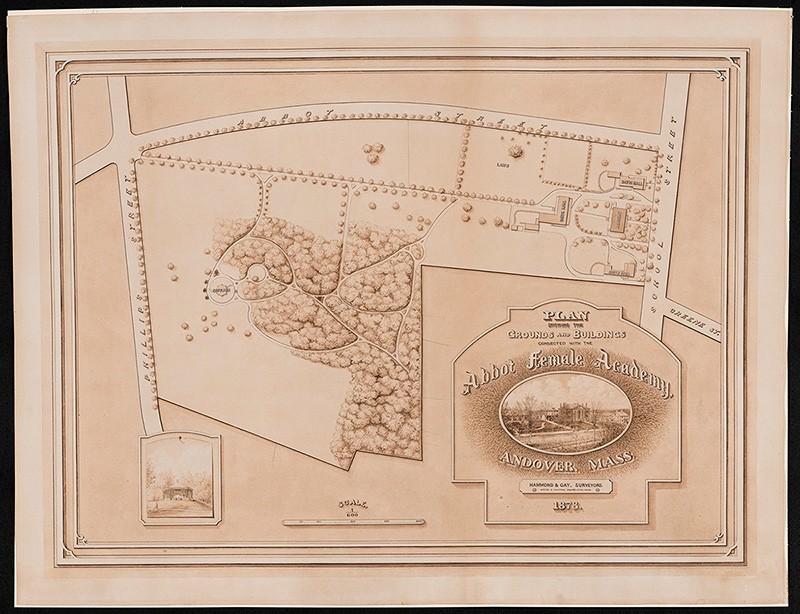 Hammond and Gay, Plan Showing the Grounds and Buildings Connected with the Abbot Female Academy, Andover, Mass., 1878.