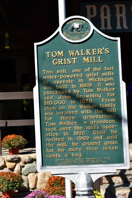 Tom Walker's Grist Mill / Parshallville Mill, Michigan Historical Marker, 2017