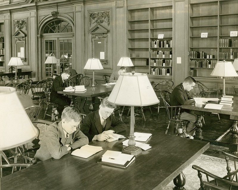 Oliver Wendell Holmes Library, Garver Room, 1933. Photograph by George H. Davis