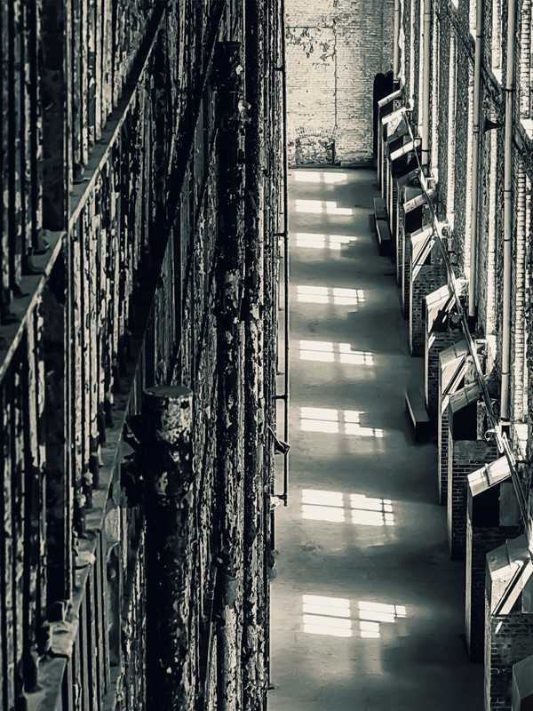 Cell windows in the interior of the Ohio State Reformatory