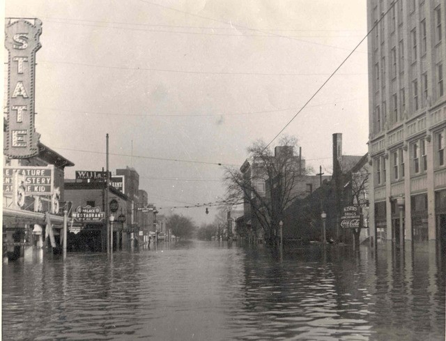 The State, left, during the flood of 1937