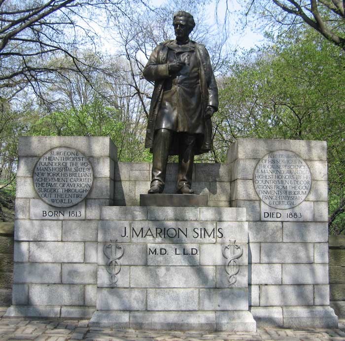 The James Marion Sims statue located in Central Park. 