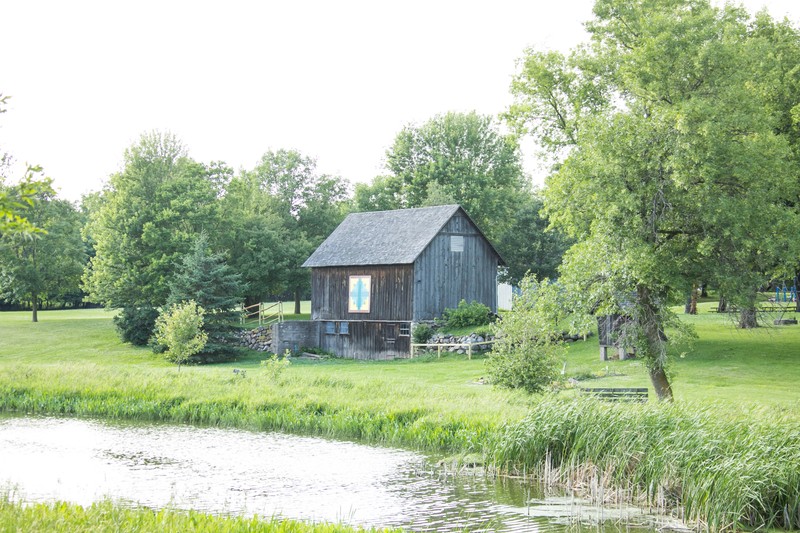 Ladugård (barn) was constructed in 1879 at the request of Rev. Eric Hedeen. Boards were sawn at the nearby Marine sawmill, the first water-powered sawmill in Minnesota. 