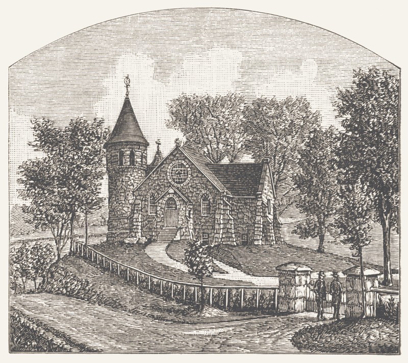 The Worthington Memorial Chapel (now St. Joseph of Arimathea Church) in 1886.