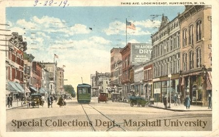 3rd Avenue looking east, with the Broh Building at right, 1919