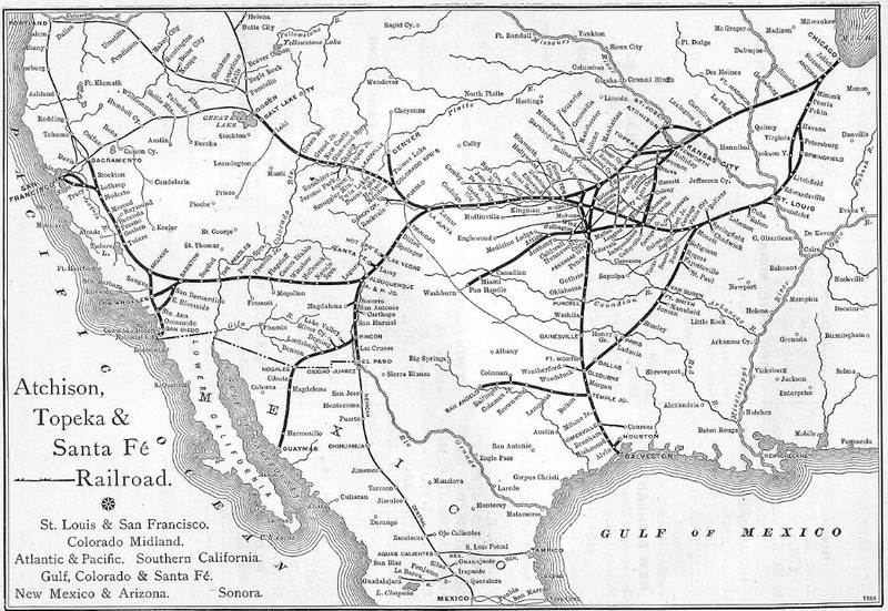 Map of the ATSF Railroad System