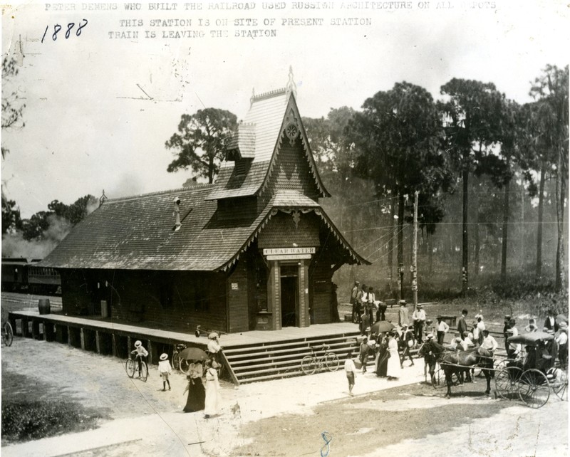 First Clearwater depot, built for the Orange Belt Railroad, Clearwater, Florida, 1888. 