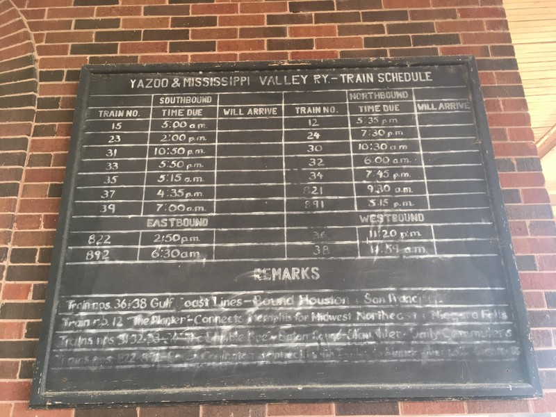 Yazoo & Mississippi Valley Train Schedule