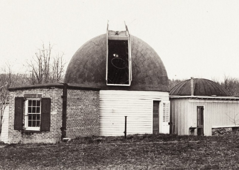 The original observatory is to the right and the second observatory in the center