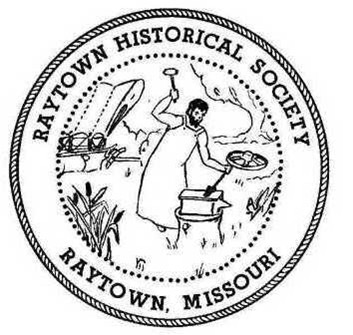 Logo of the Raytown Historical Society, showing William Ray at work