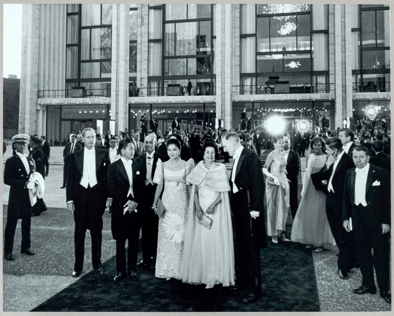 President Ferdinand Marcos of the Philippines, Imelda Marcos, Lady Bird Johnson, John D. Rockefeller, III and Others at the Opening Night of the Metropolitan Opera House, 1962 