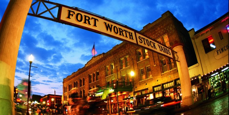 The entrance to the Stockyards National Historic District. 