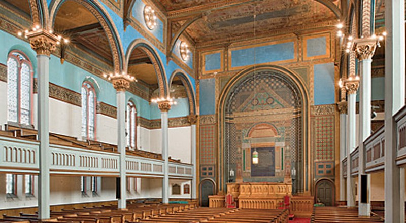 The church's interior prior to restoration efforts.