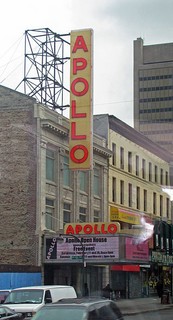 A picture of the front of the Apollo Theater in 2009.