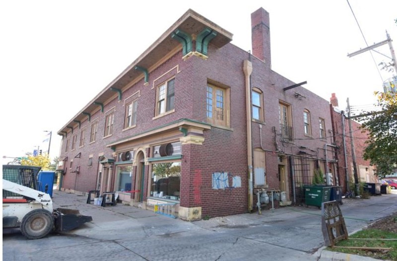 2017 photograph of N elevation facing Eleventh Street and W rear elevation facing alleyway (KSHS)