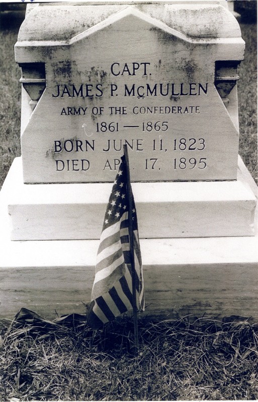 Tombstone of James P. McMullen, McMullen Cemetery, Clearwater, Florida, undated