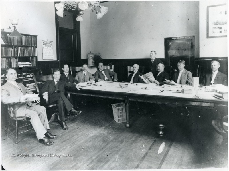 Purinton's executive board. Purinton appears on the far left.