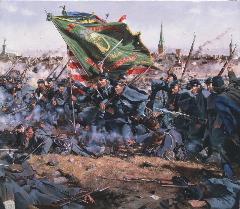 The Irish attack Marye's Heights as painted by Don Troiani