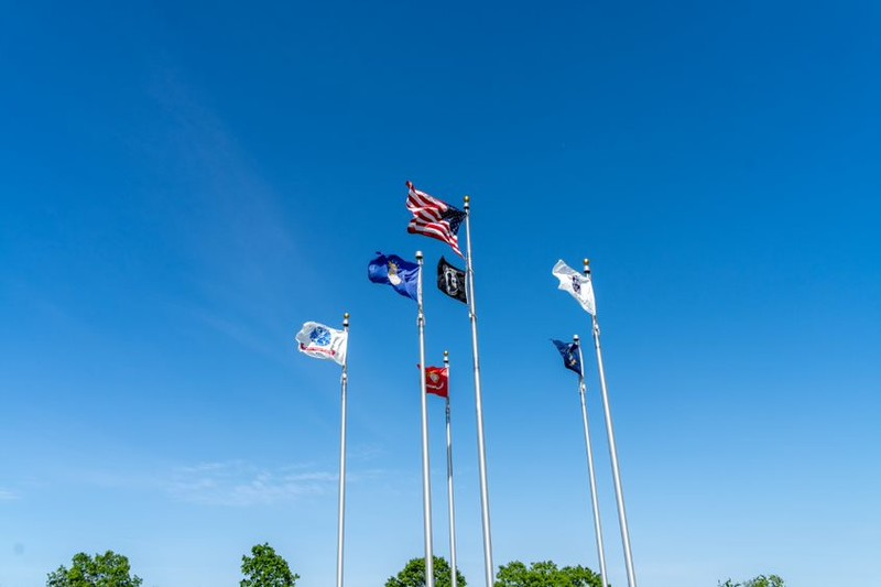 Veterans Memorial Park Flags honoring Wisconsin Veterans