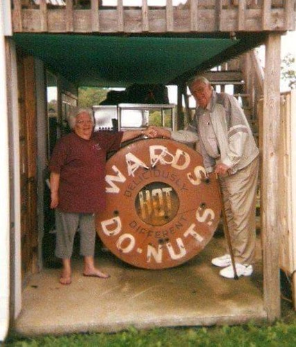 Paul Ward Sr. with the old sign