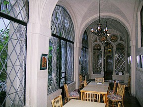 Interior of the now enclosed loggia on the east side