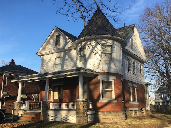 2159 West Blvd. Queen Anne Style house built in 1911 and designed by prominent Cleveland architect, George Grieble. The original owner/occupants were Dilworth M. Taylor, a civil engineer for the railroad, his wife-- Blanche, and their five children.