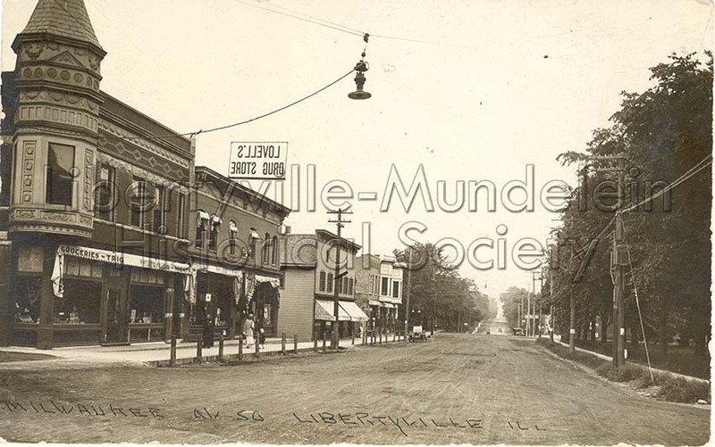 Milwaukee Avenue looking south from Cook Avenue, circa 1910