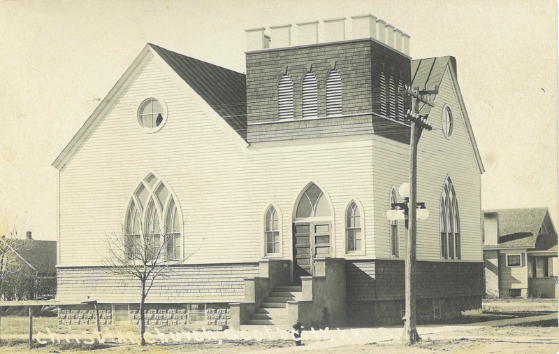 First Christian Church with added basement, 1917