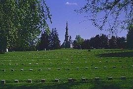 The Soldiers' Monument in the center of the Soldiers' National Cemetery at Gettysburg