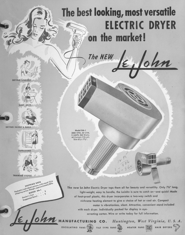 Ad for a Le John hair dryer 