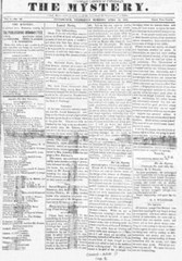 Image of the April 16, 1845 issue of Martin R. Delany's newspaper The Mystery.