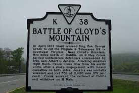 Sign posted on the site of The Battle Of Cloyd's Mountain