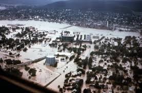 Aerial View of Corning the Morning After the Flood Hit