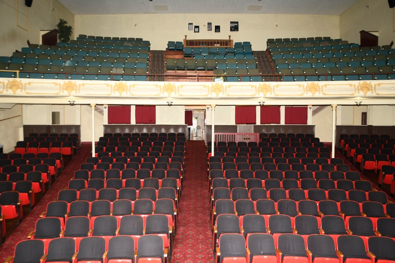 Looking from center stage toward the seating, especially the balcony