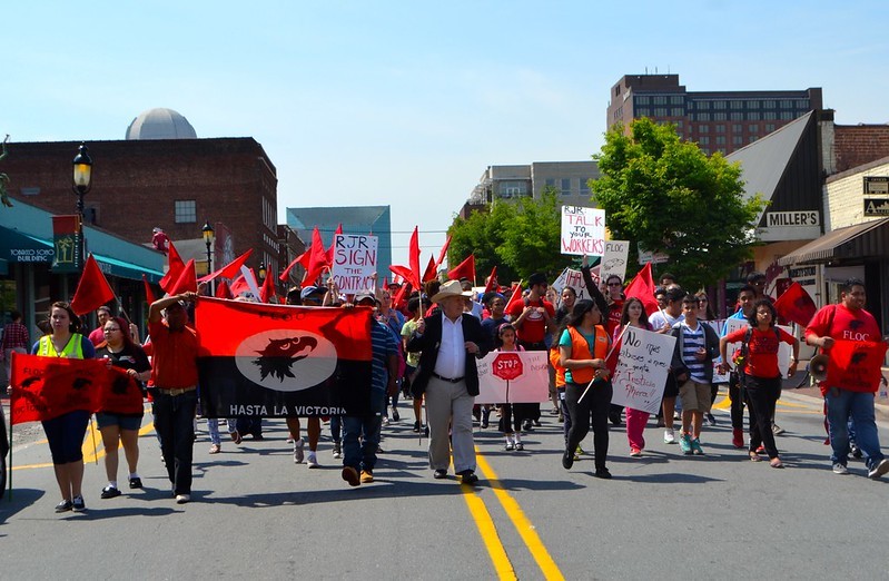 FLOC members marching in North Carolina.