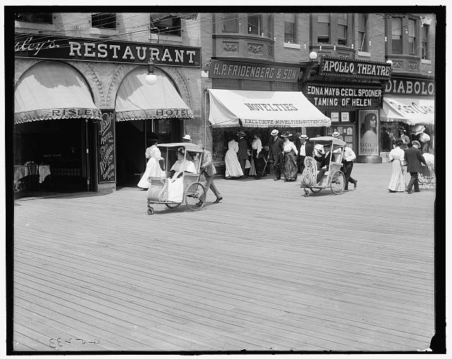 Rolling chairs on the Boardwalk (circa 1900)