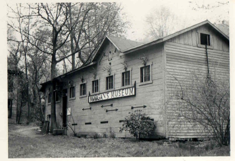 Sid Morgan's Museum, 1960. This stood near the original cabin location in Putnam county on the Morgan Farm. The items inside were moved in 1972 to the Mason County Museum and are still there today.