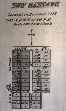 Plat Map of New Santa Fe in 1853