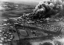 An aerial view of the attack on Wheeler Army Airfield