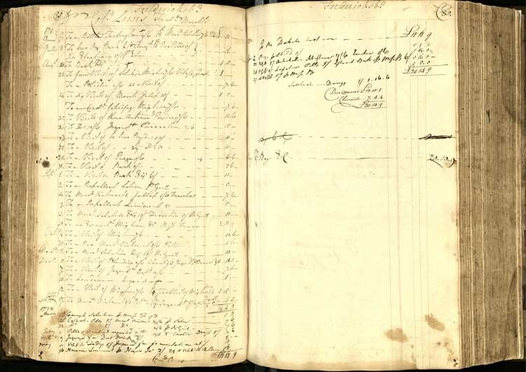 Hugh Mercer's ledger book (image from Duke University)