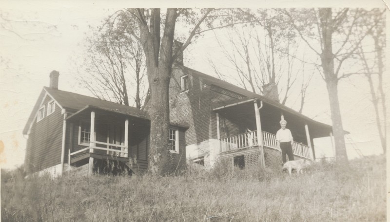 Richard Lahey, the external kitchen, and the house in fall 1940